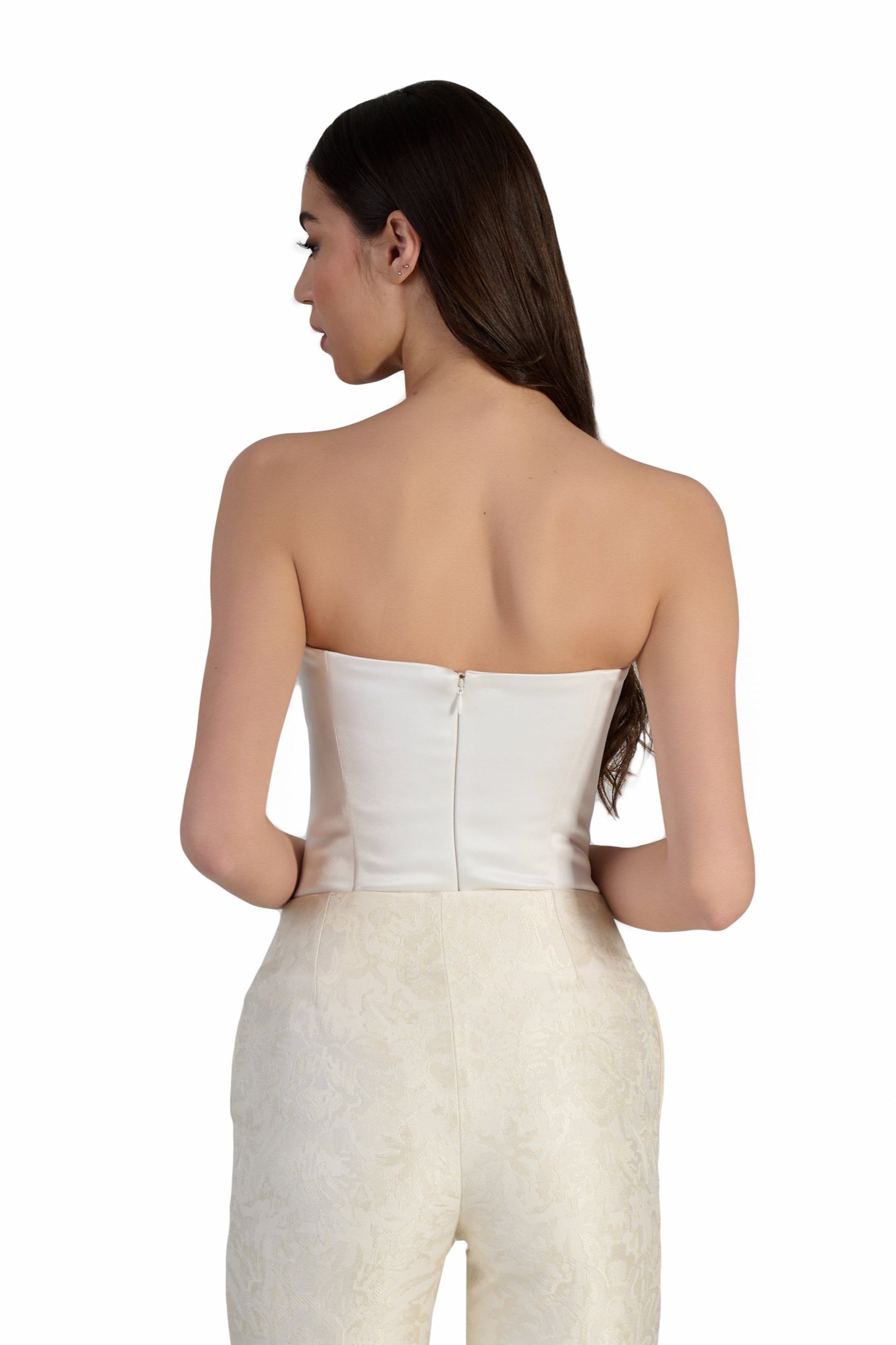 Dara Strapless Bodysuit in White