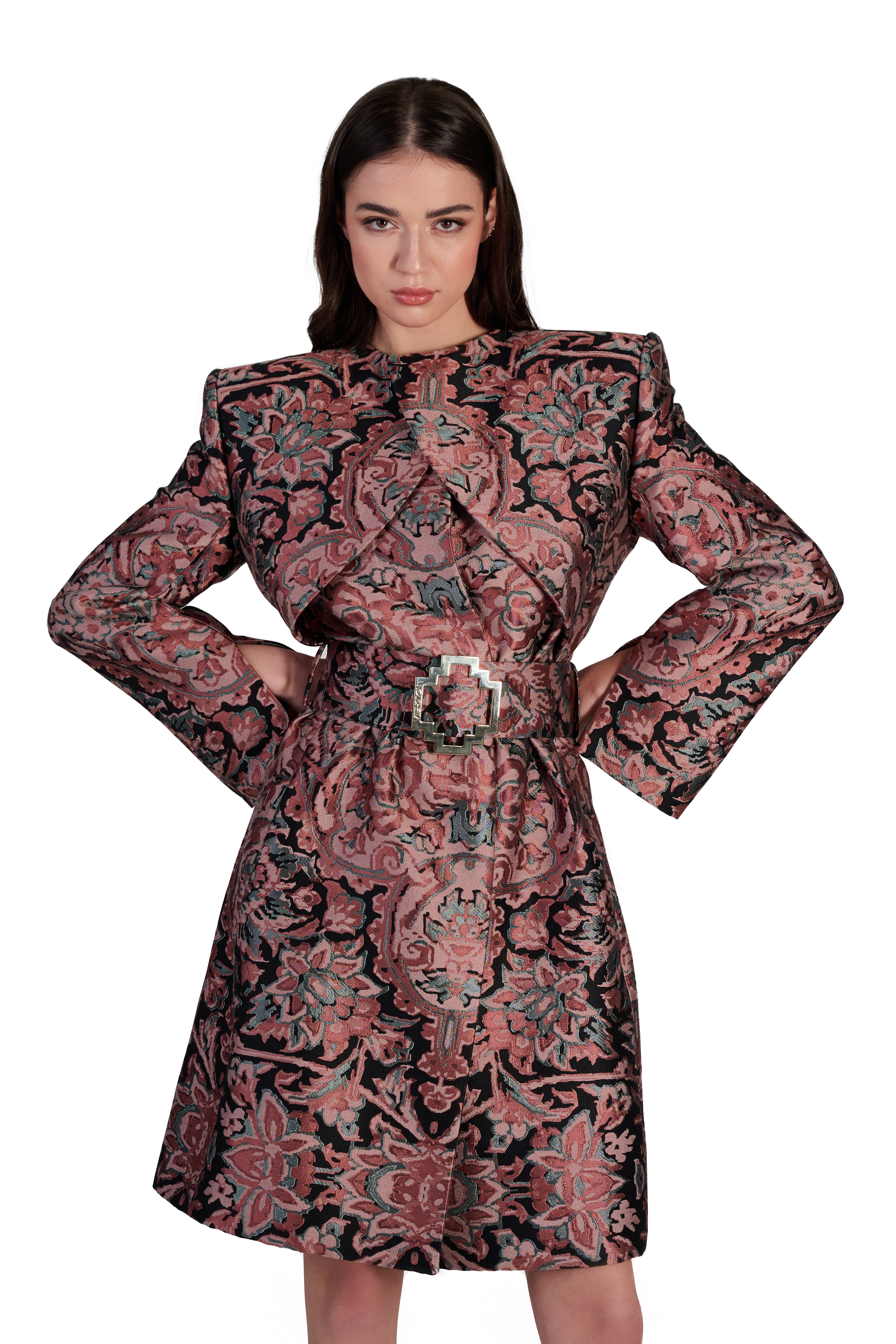 Opulent Long Sleeve Coat in Elysium