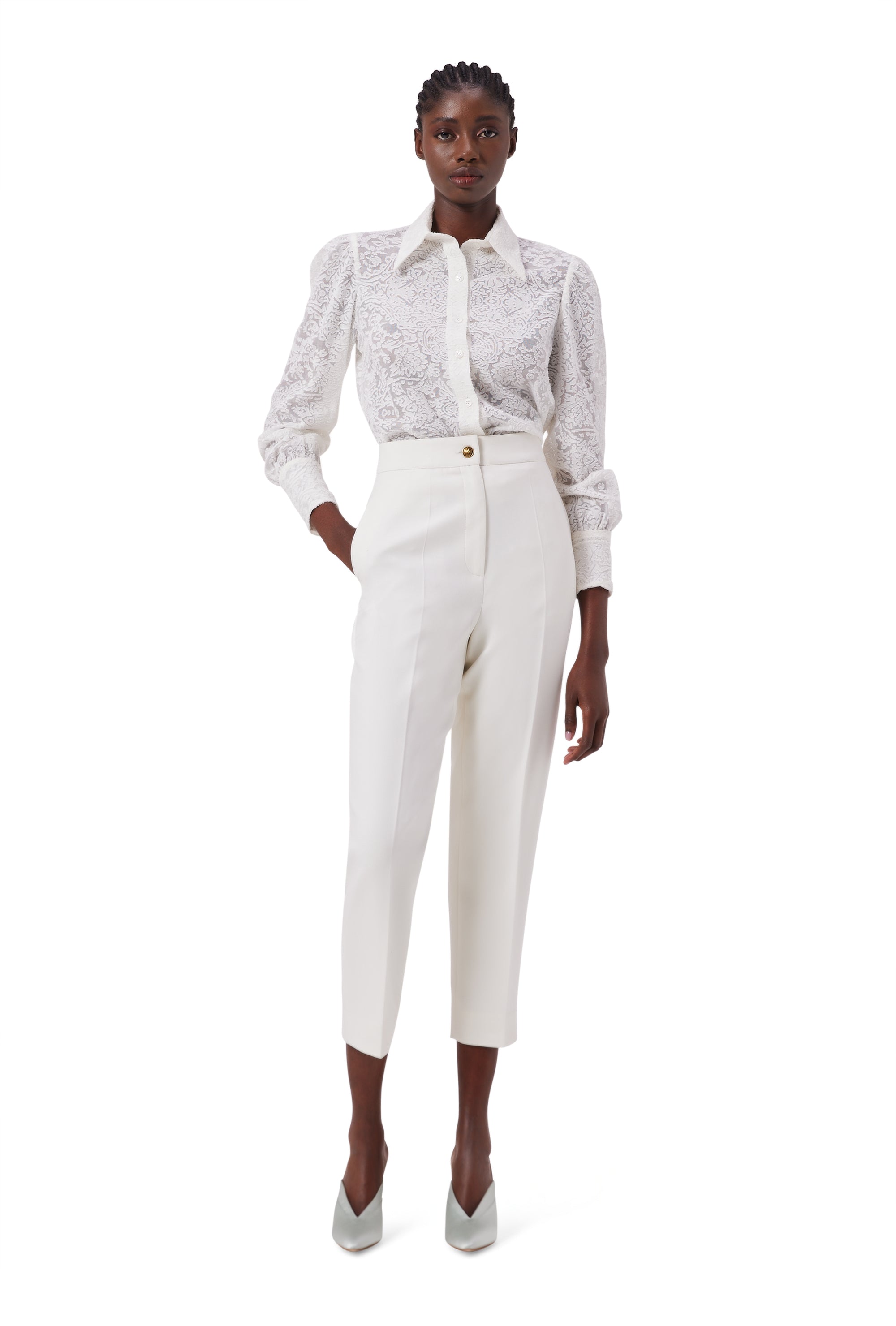 Eleanor Long Sleeve Blouse in White