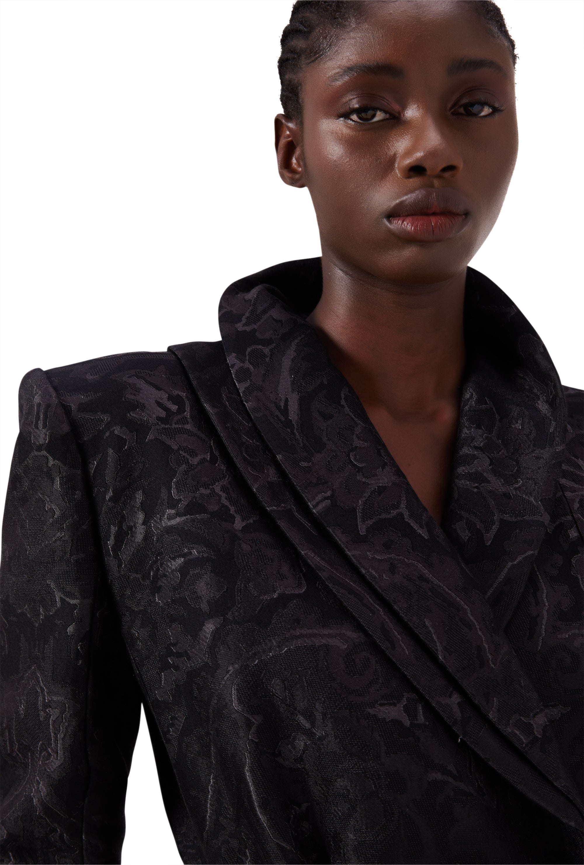 Splendour Long Sleeve Reefer in Black Elysium