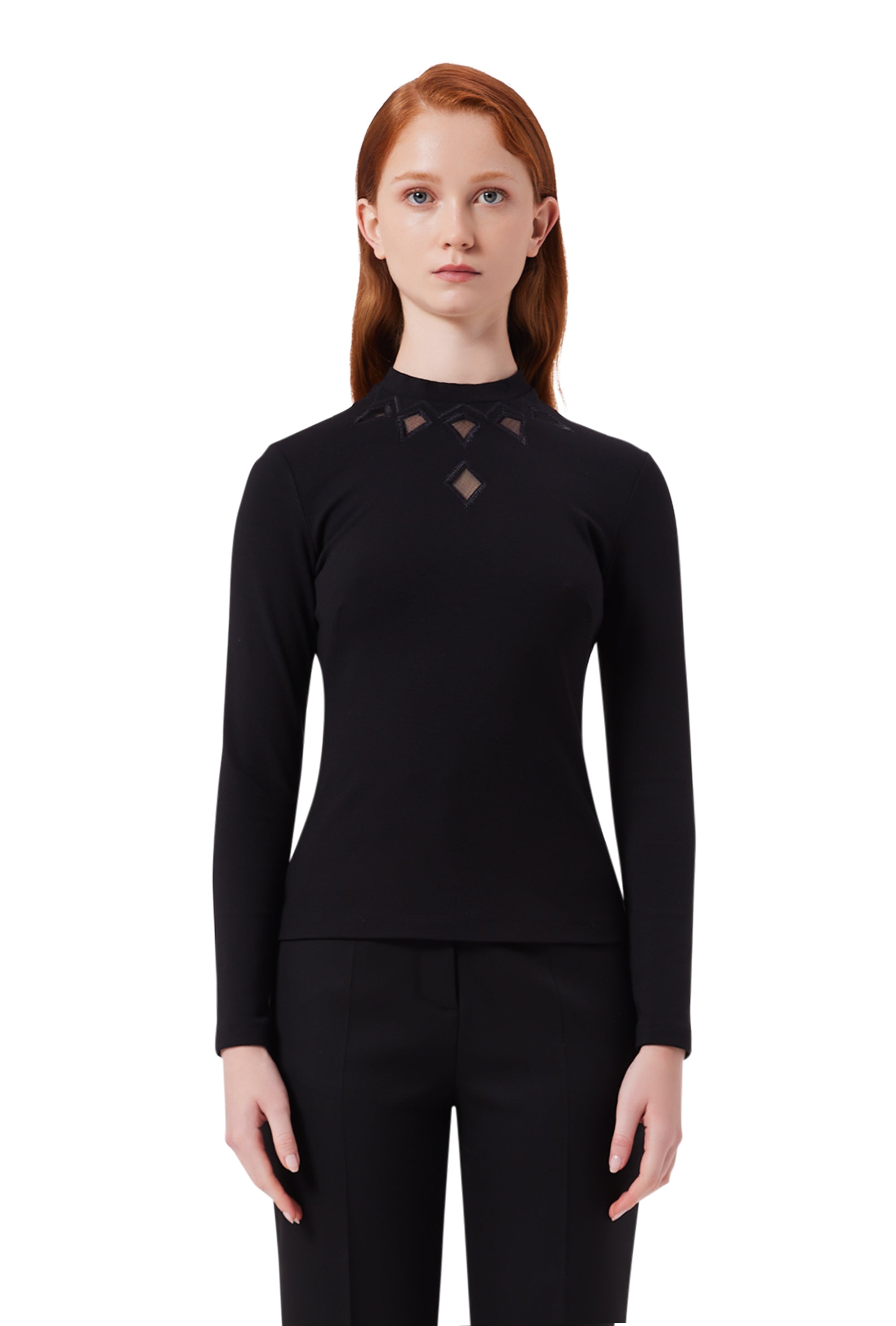 Lumière Long Sleeve Blouse in Black