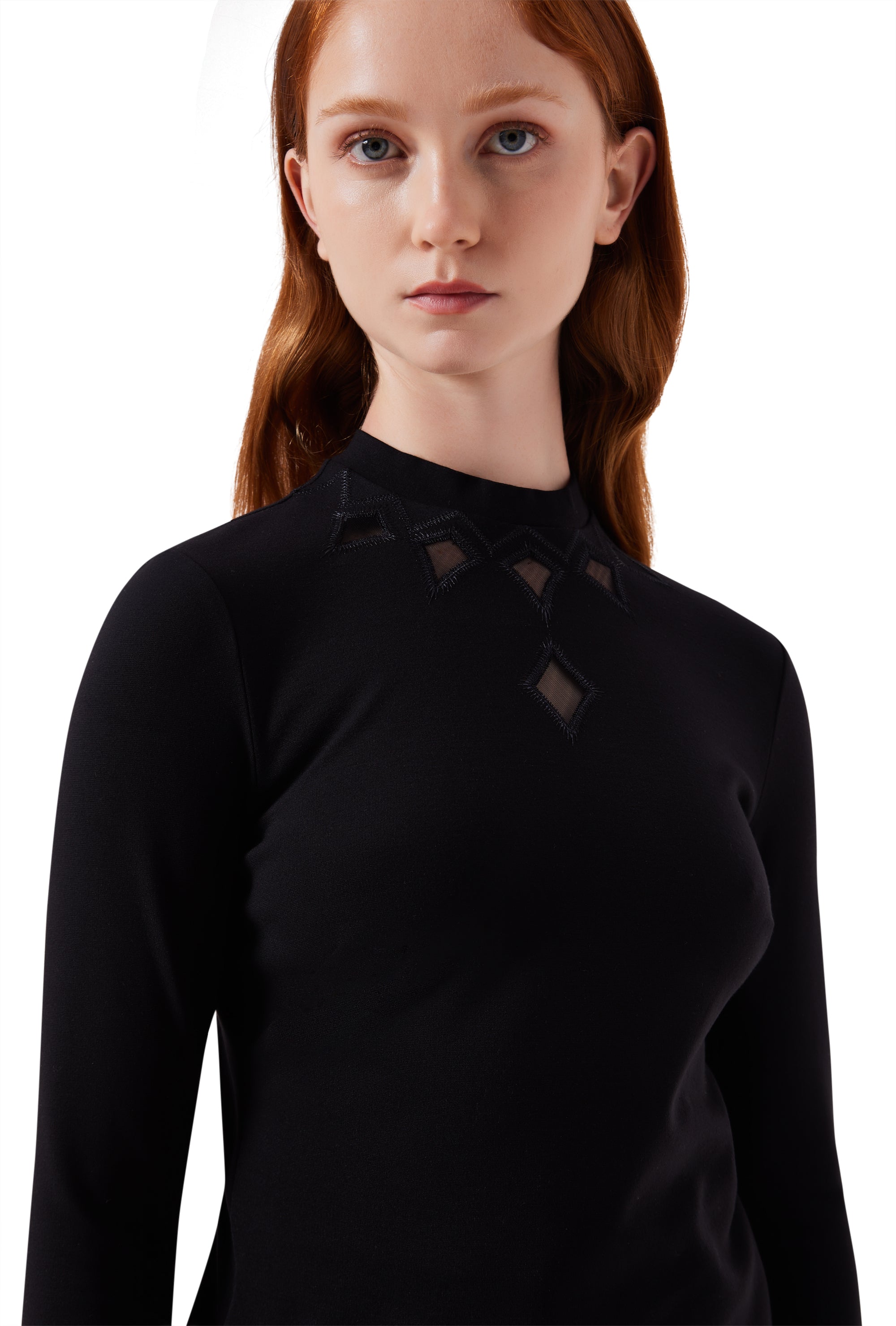Lumière Long Sleeve Blouse in Black