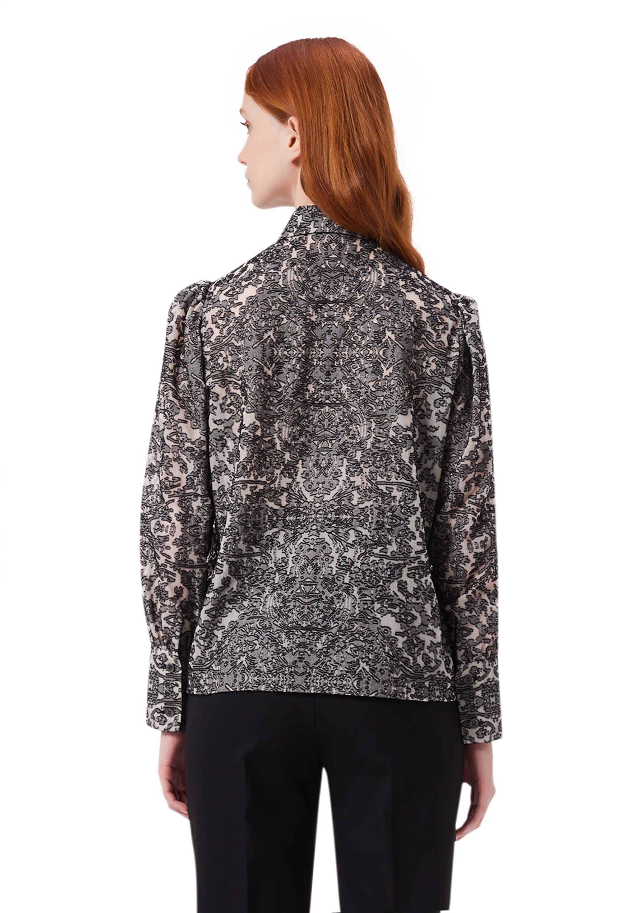 Eleanor Long Sleeve Blouse in Black & White