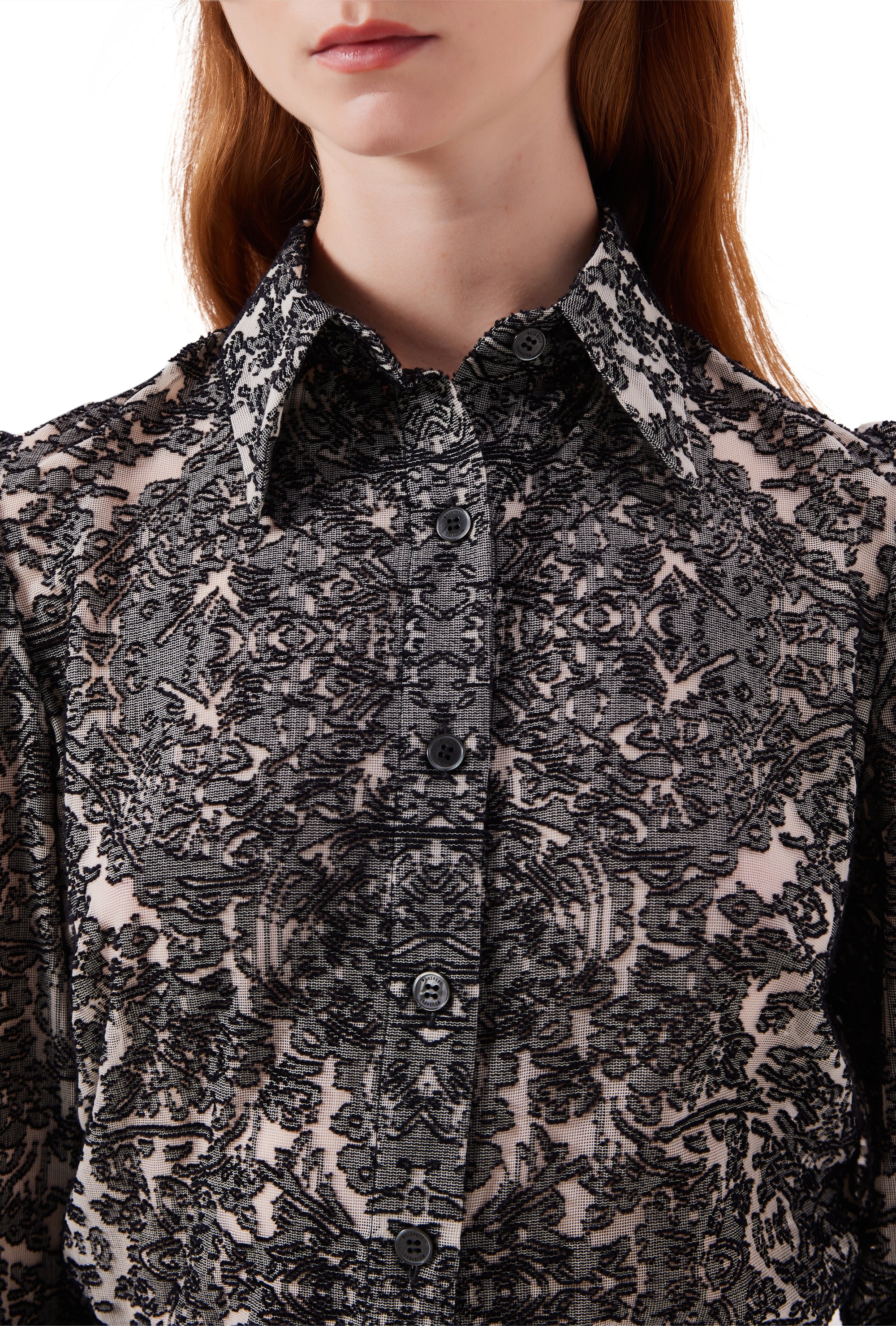Eleanor Long Sleeve Blouse in Black & White