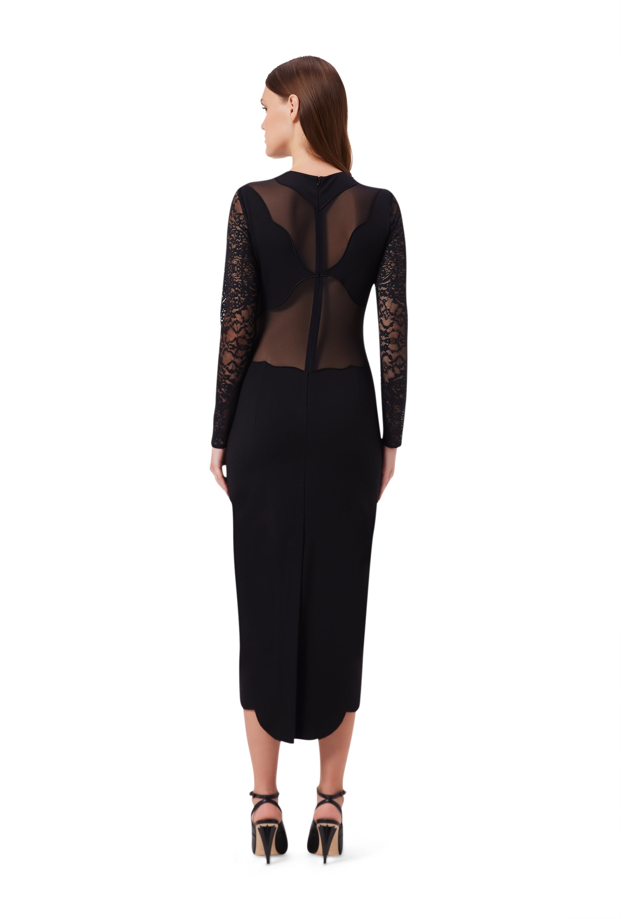 Anima Long Sleeve Mesh Dress