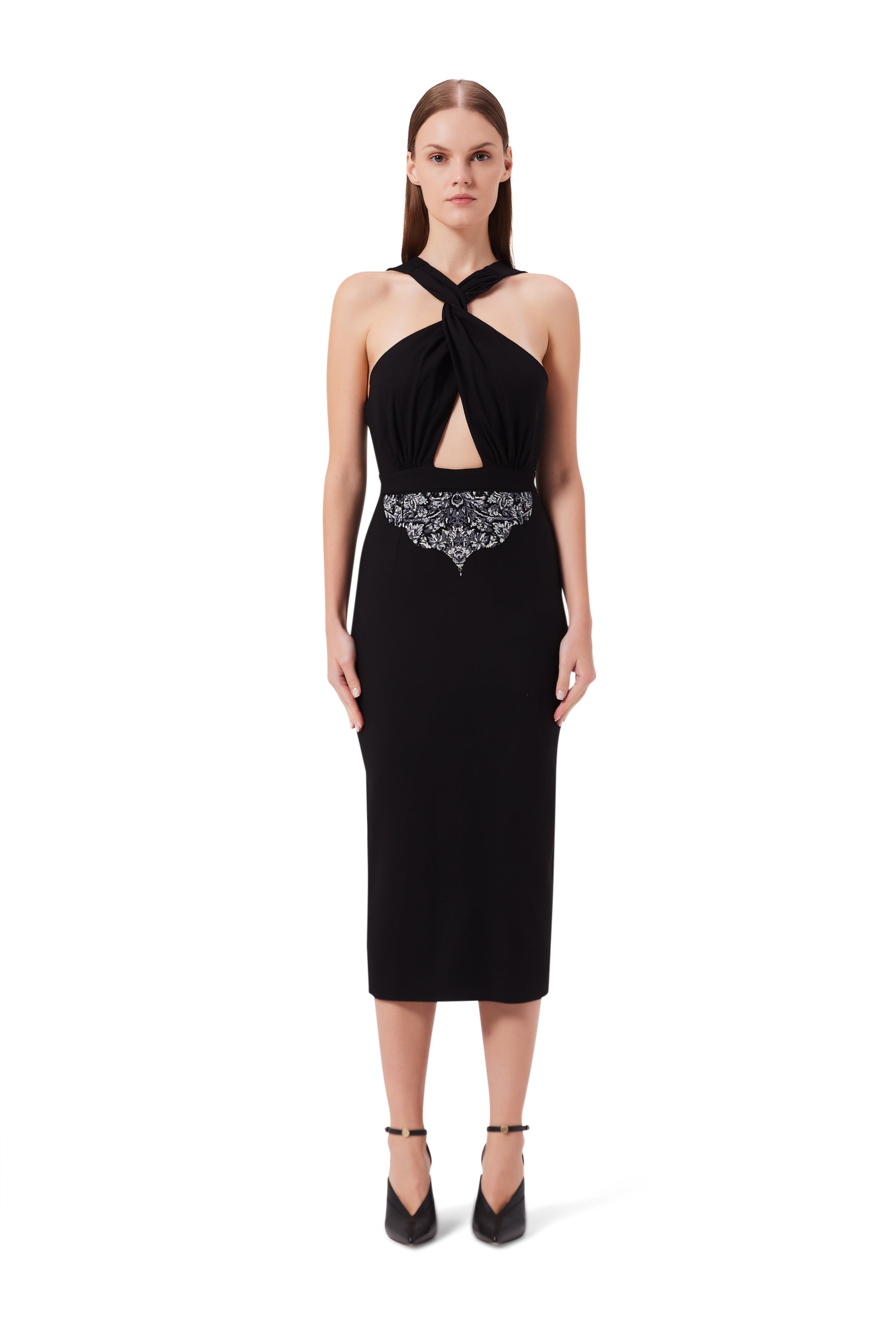 Vivida Halter Neck Dress in Black