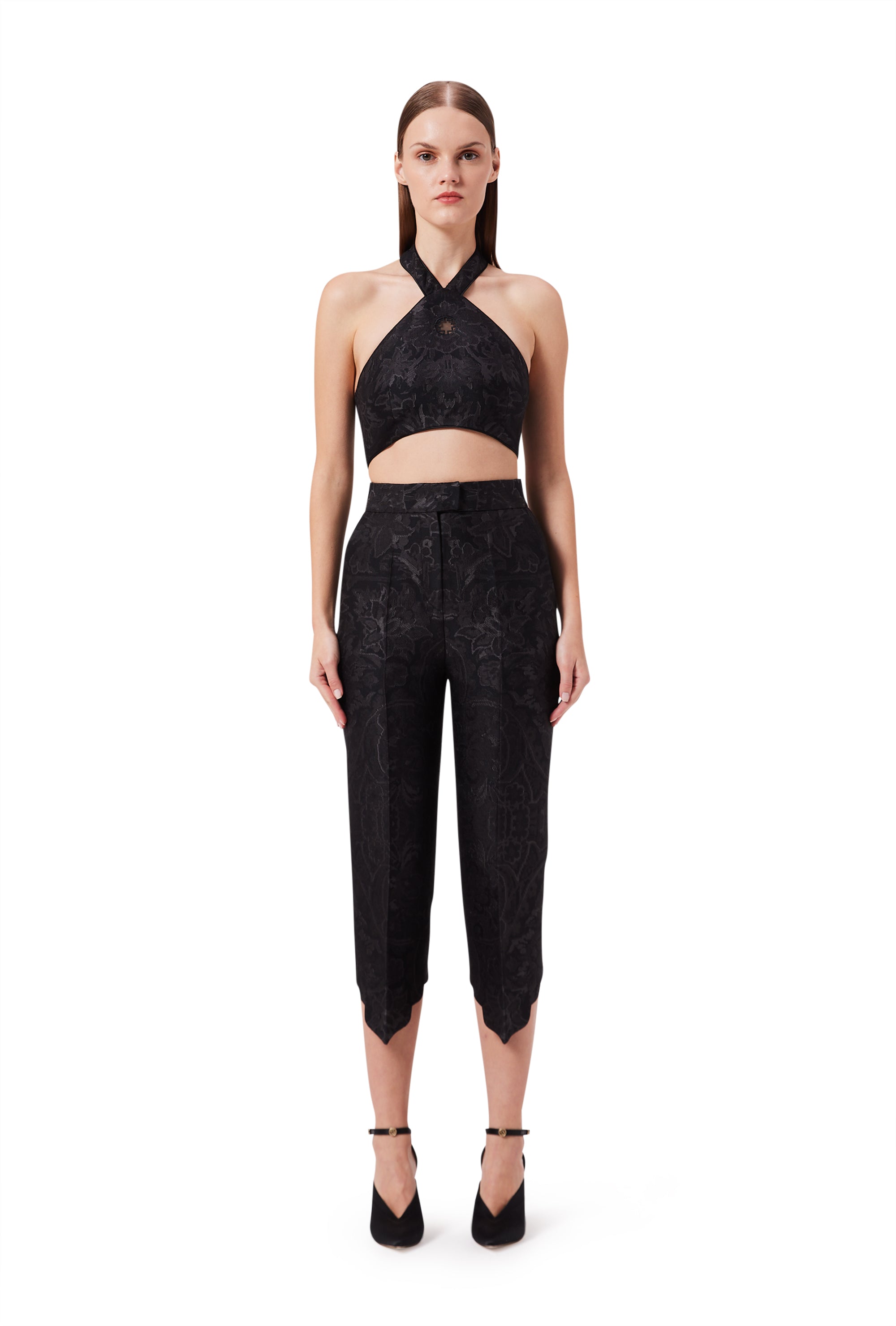 Anahata Cropped Top in Black Elysium