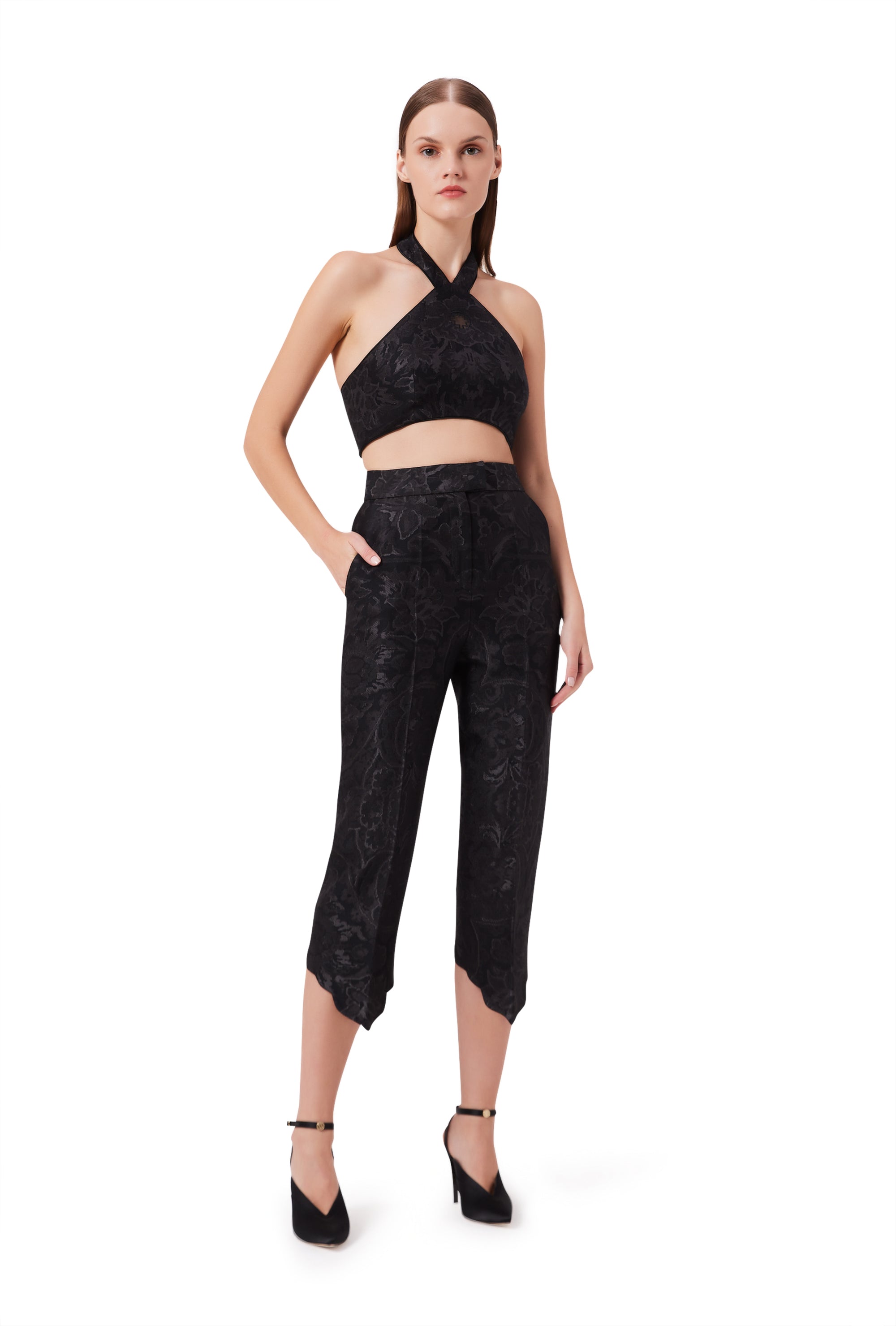 Anahata Cropped Top in Black Elysium