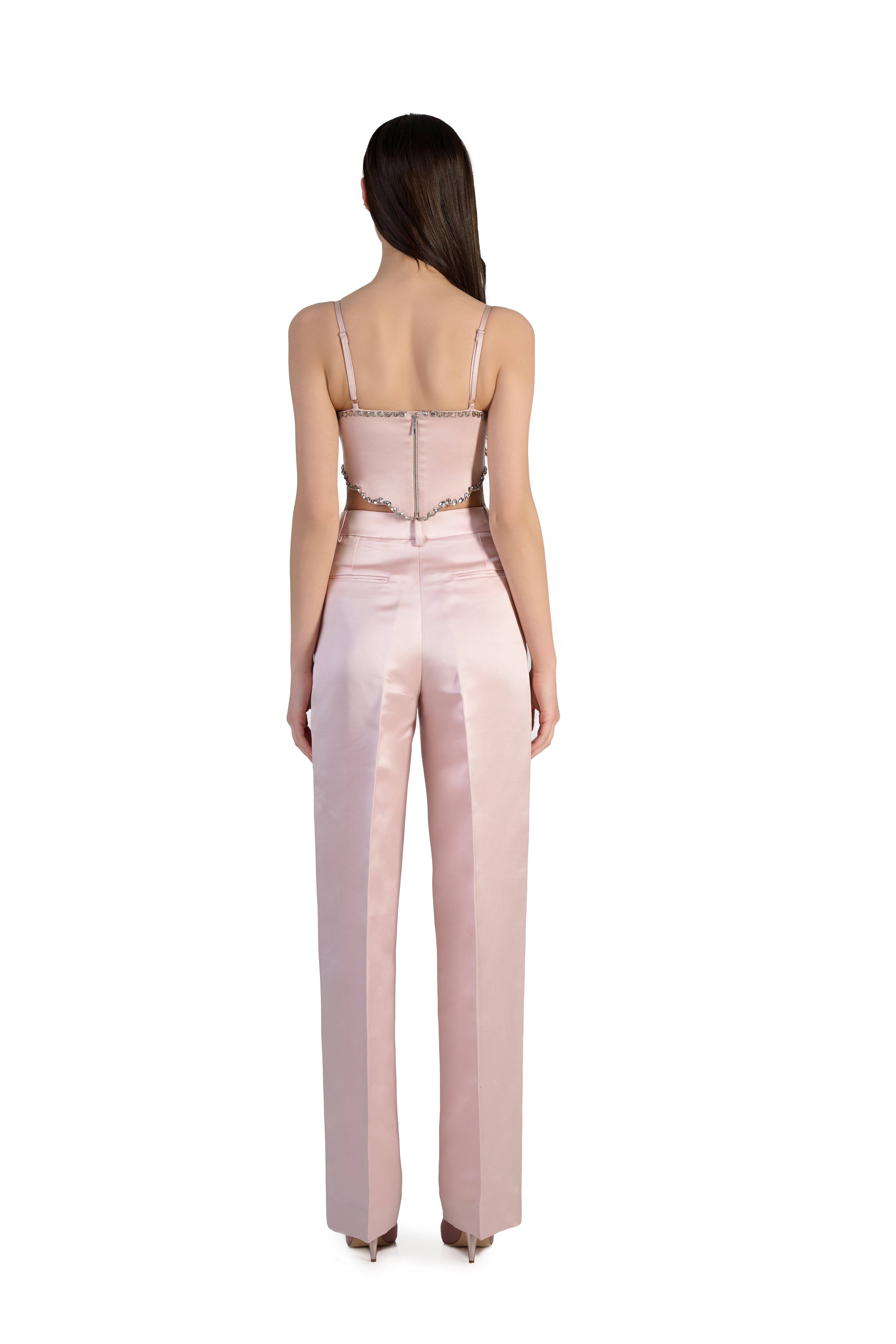 Harmonia Wide Leg Trousers in Blush
