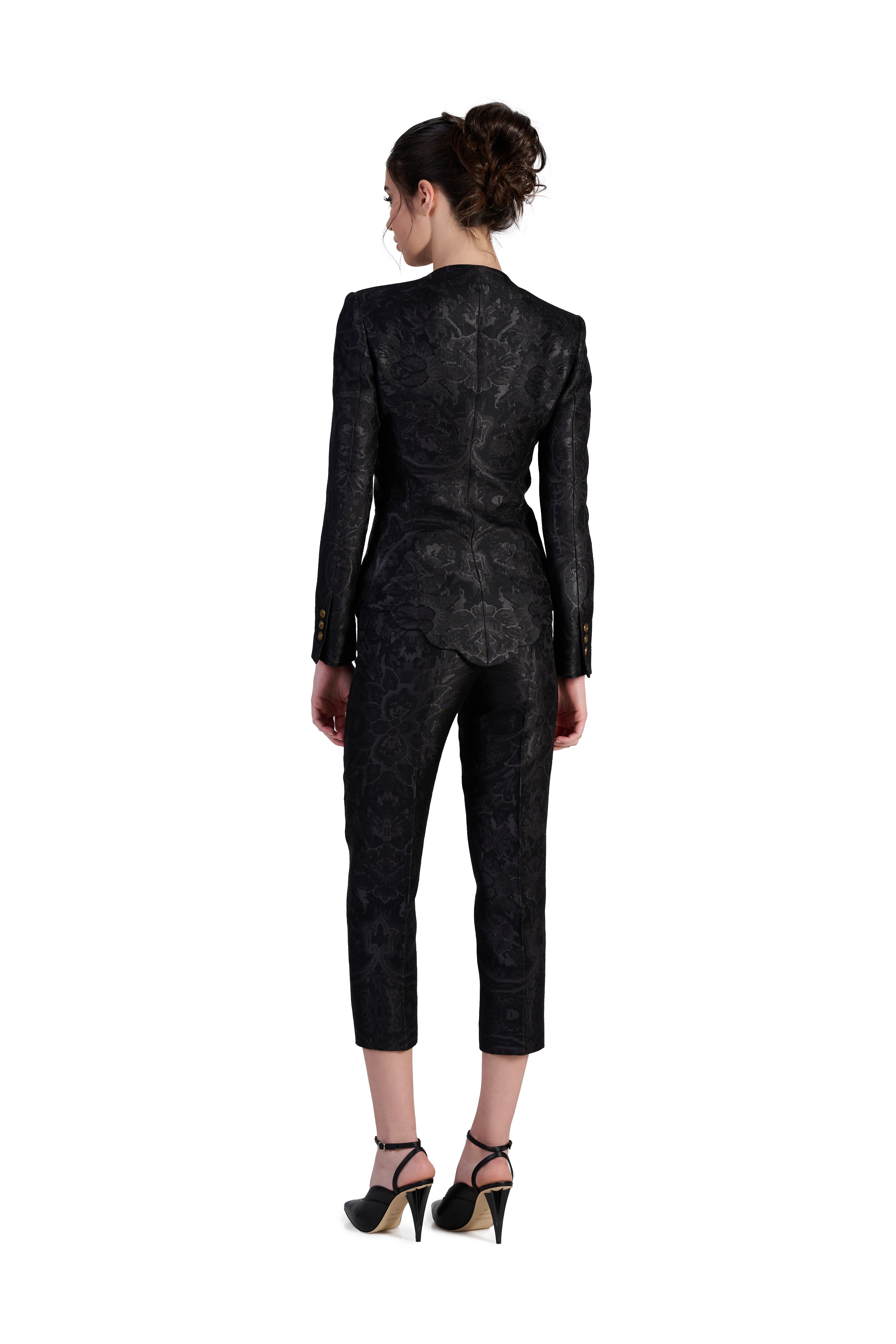 Aria Cropped Trousers in Black Elysium