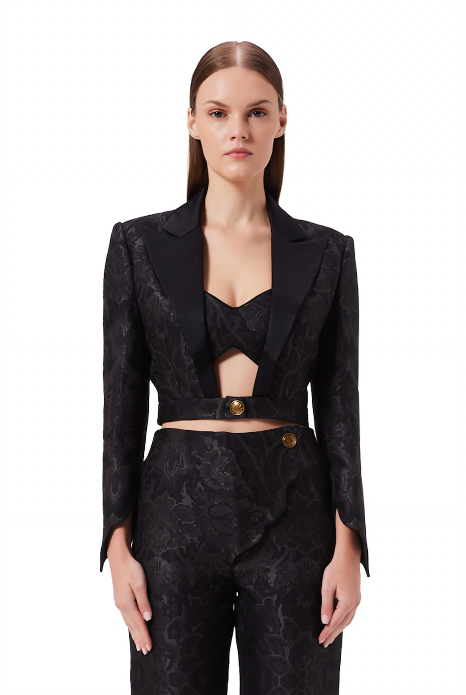Bract Trousers in Scalloped Black Elysium
